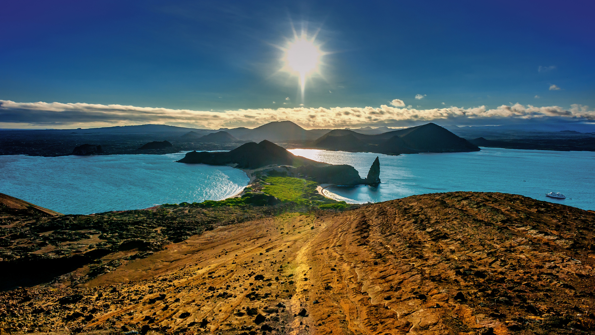 Travelers exploring Santiago Island in the Galapagos