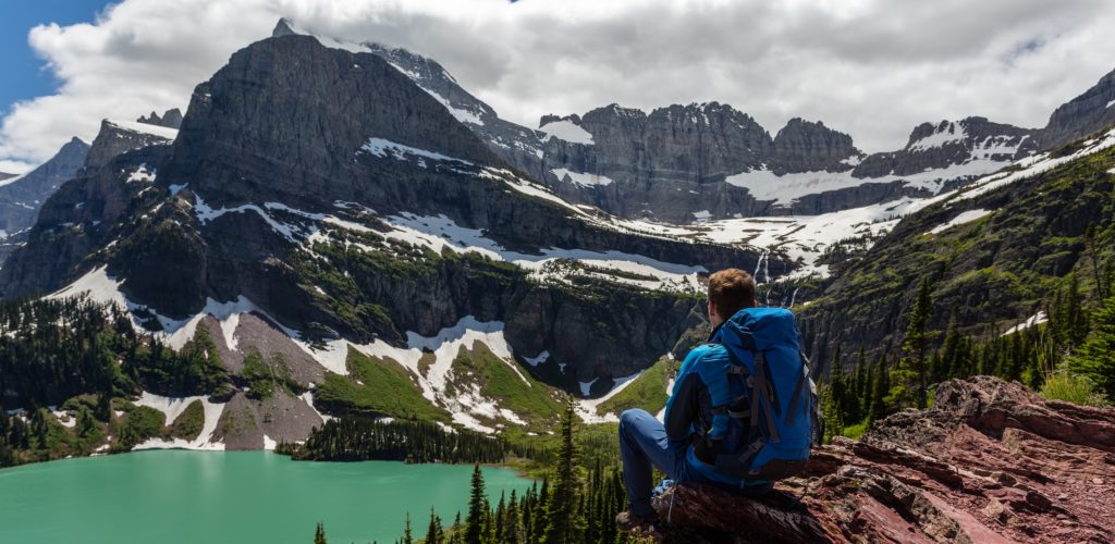 Hiker in Glacier National Park