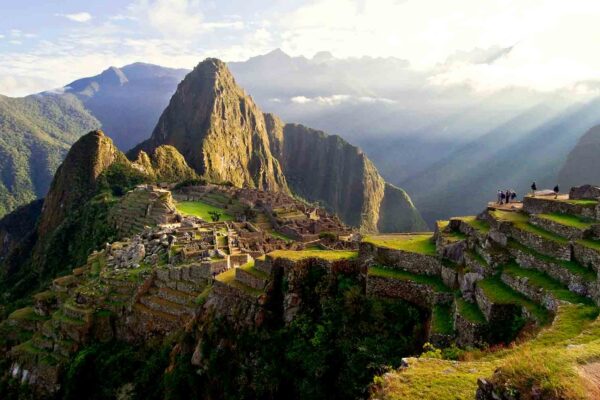 The ruins of machu picchu in peru.
