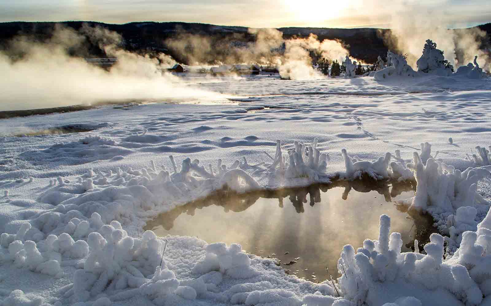 Geyser basin in Yellowstone National Park, Utah offers unforgettable national park adventures.