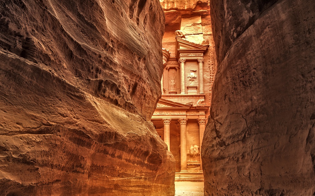 Ancient temple in Petra, Jordan
