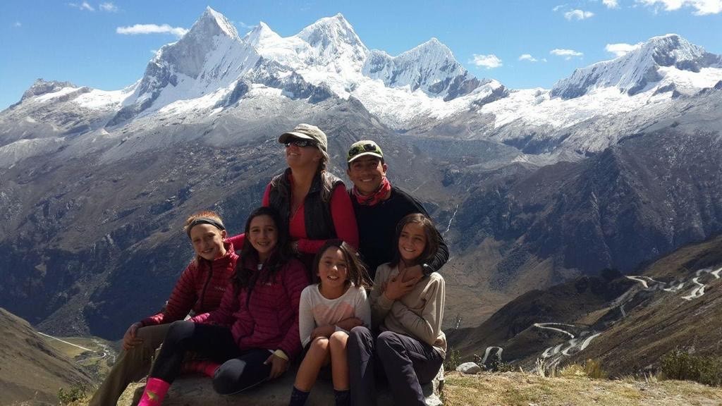 family hiking during the holiday season  hiking on a family adventure with a staff from MT Sobek