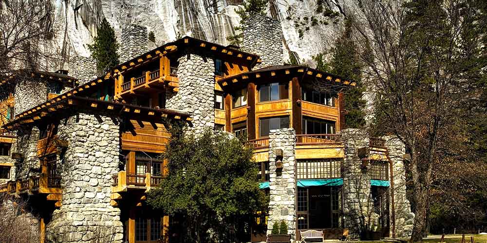The Yosemite Lodge, one of the Most Beautiful Hotels at the End of the Trail, is located in Yosemite National Park.