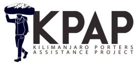 Kpap logo with a man climbing Mount Kilimanjaro while carrying a backpack.