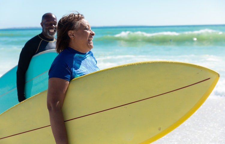 surfing on boards