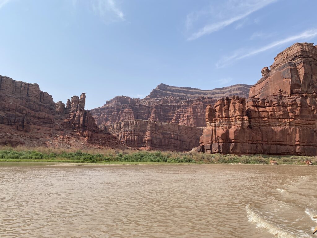 red rock formation on the cliffs of the Cataract Canyon