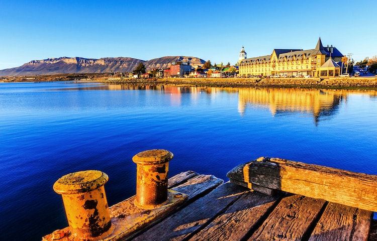 blue water in famous Torress del Paine National Park