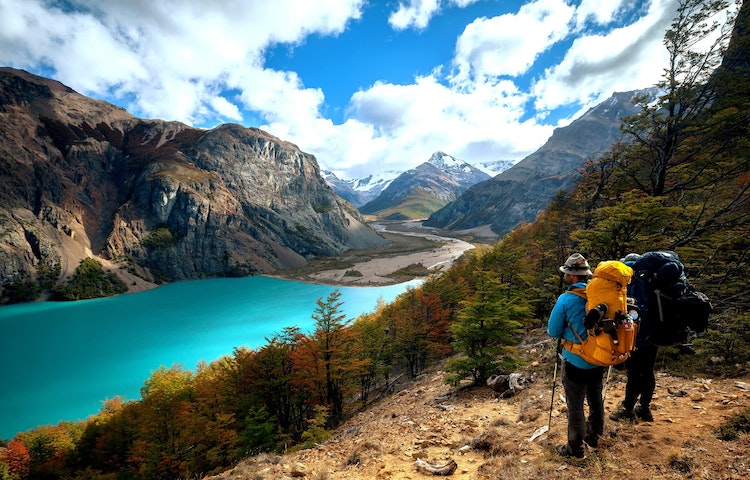 two travelers both male at Patagonia National Park
