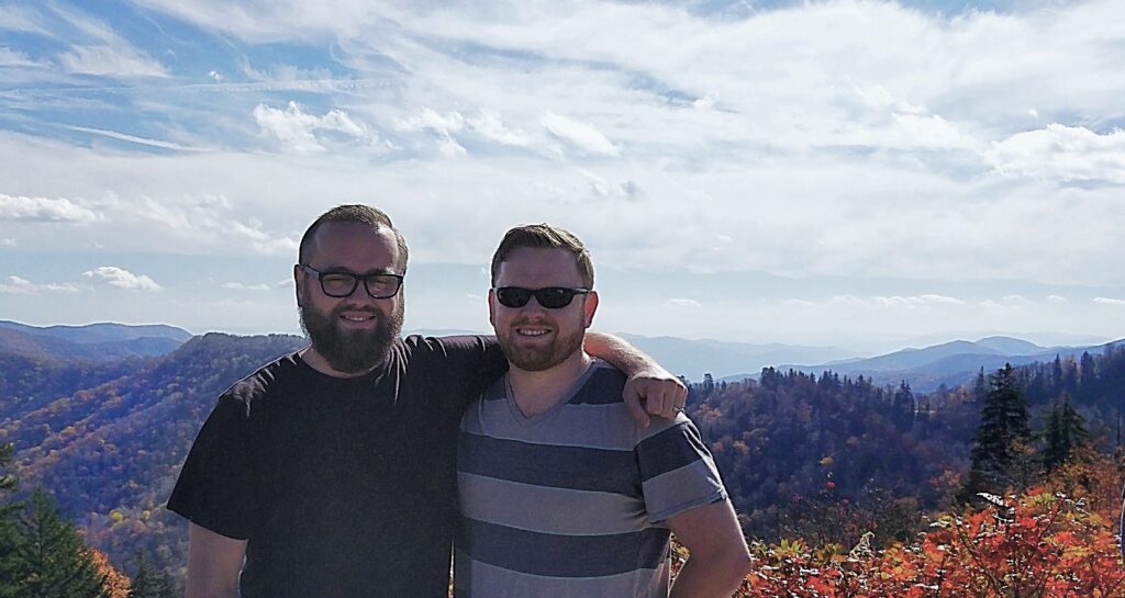 Brothers enjoying a day trip in Great Smoky Mountains National Park
