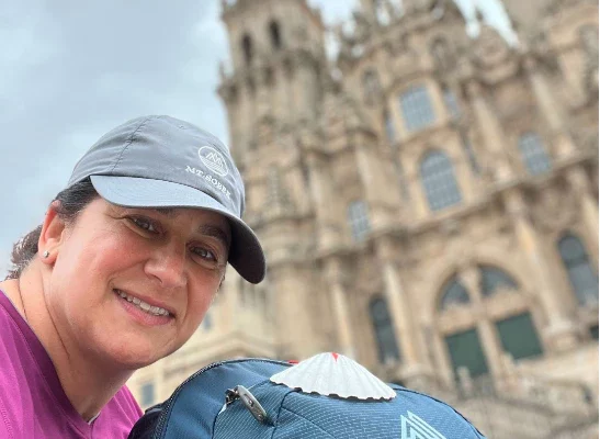 Tourist with a Gregory day pack on a trek in Spain