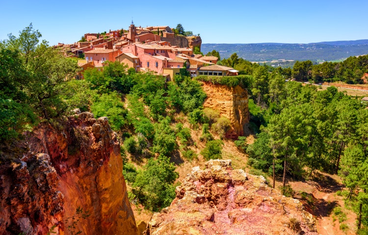 Wineries and vineyards in wine-producing region of Provence 