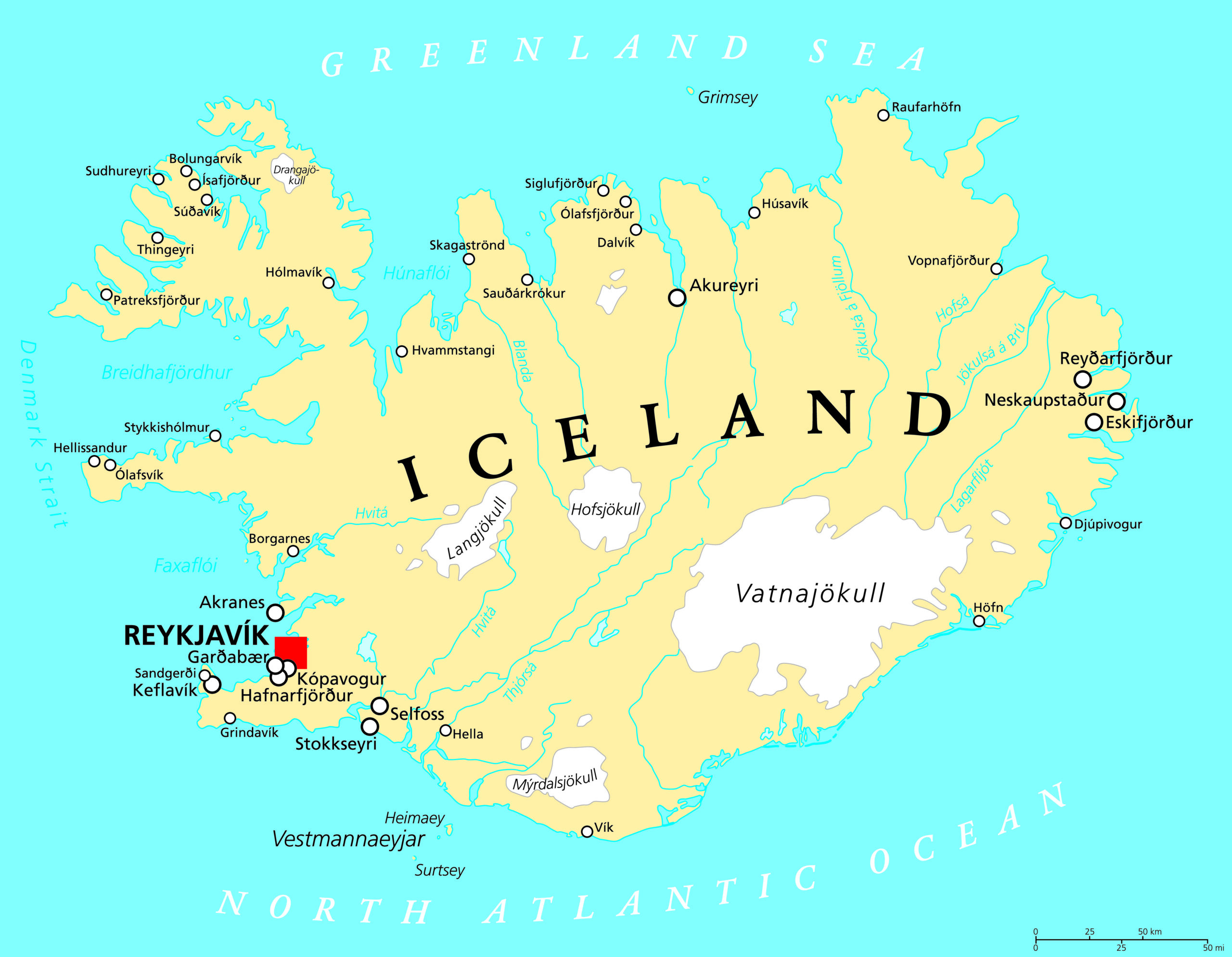 Map of Iceland