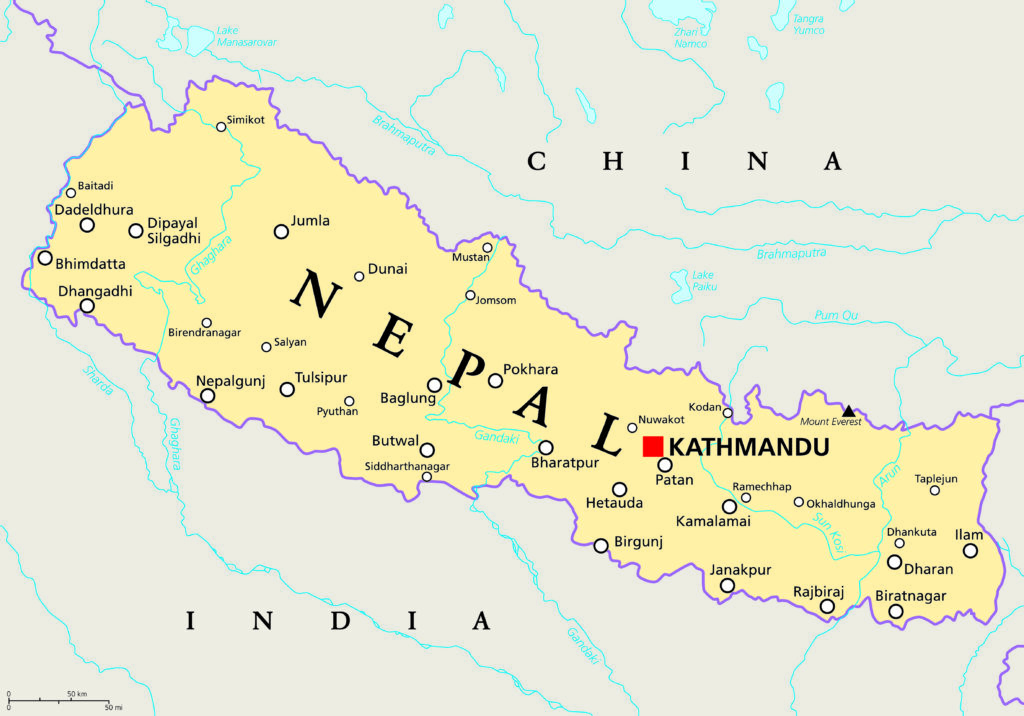 map of Nepal 