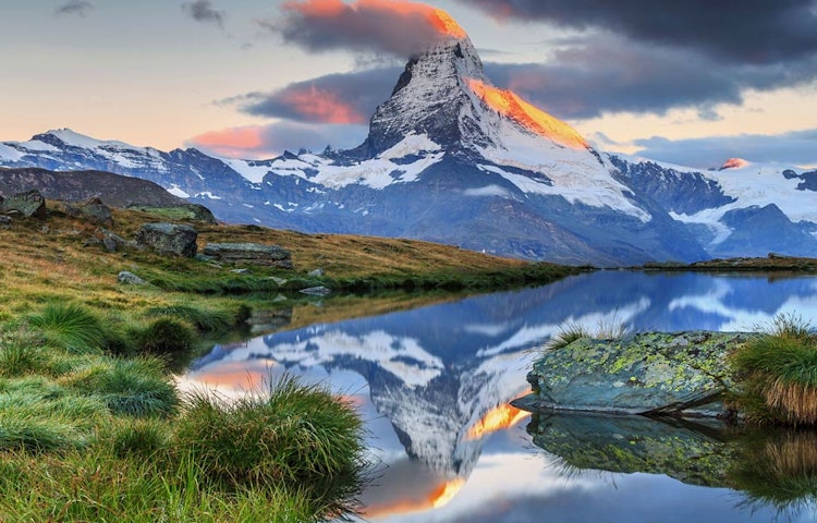 Beautiful Alps landscape in a Matterhorn hiking route