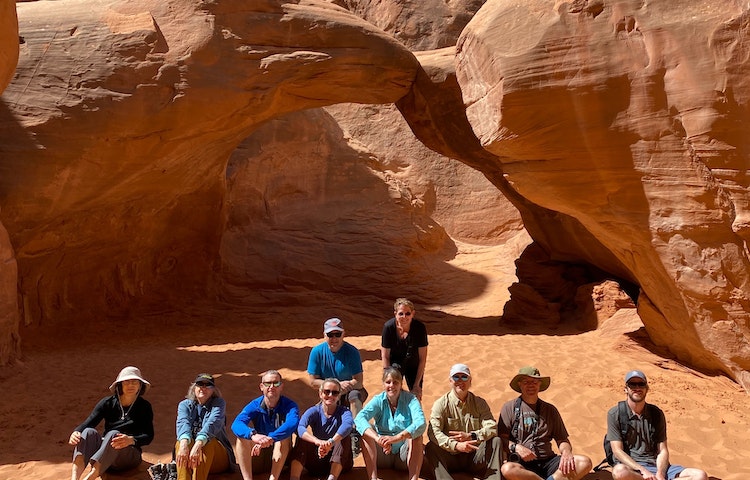 Group exploring Arches National Park in Utah