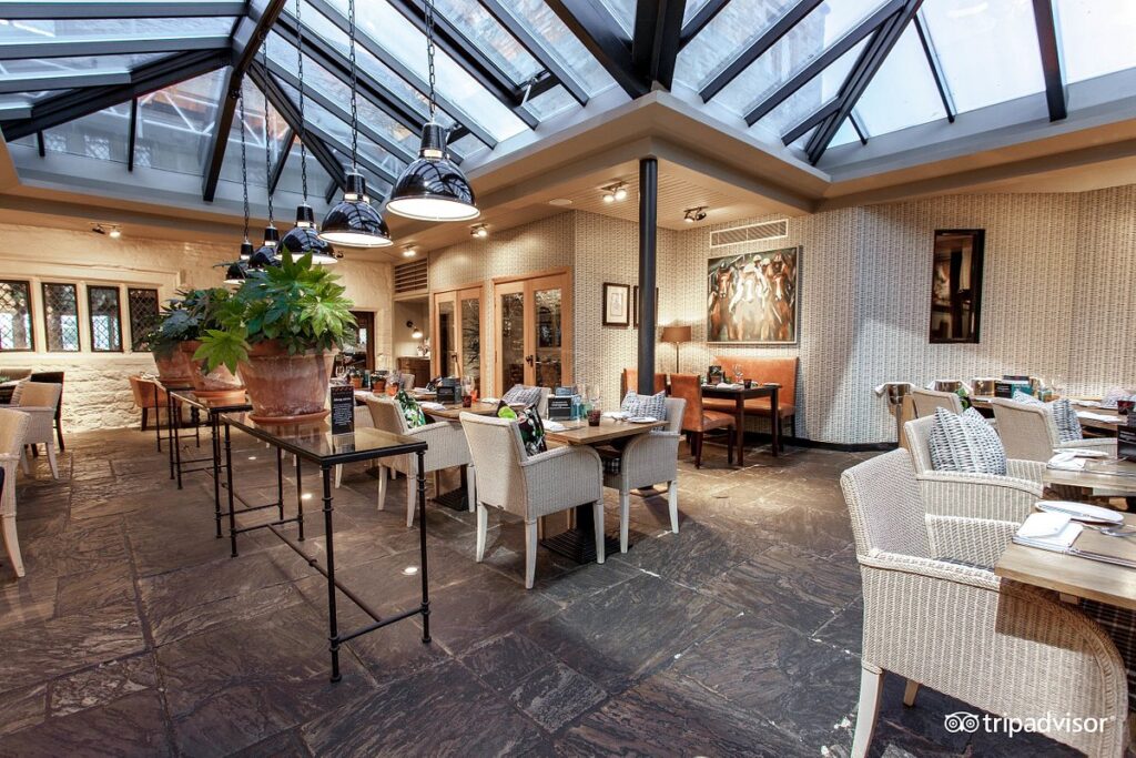 Outside dining area in The Broadway