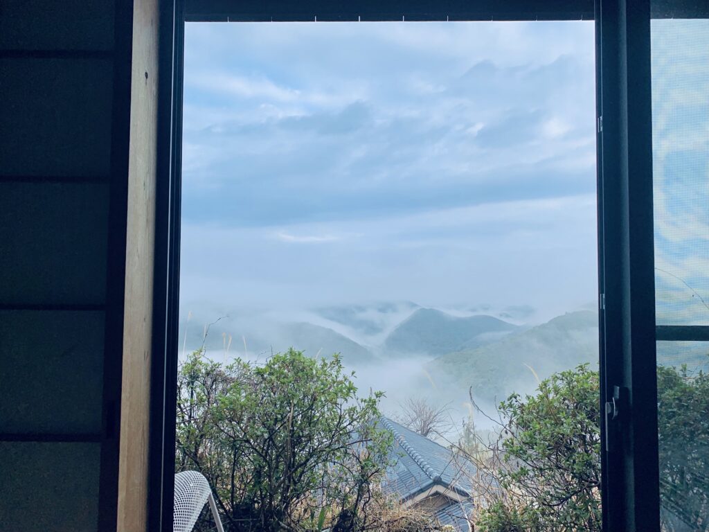 Views from a rustic lodge in Takahara - the Village in the Mist - in Japan