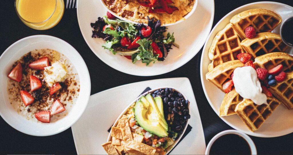 easy colorful breakfast meals offered at a hotel in the town of Marfa
