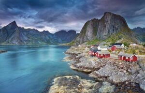 View of tNorway's hidden gem, the Lofoten Islands in Europe