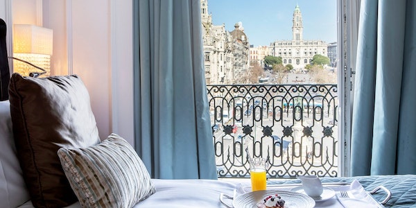 Tourists staying overnight at the luxury InterContinental Hotel in Porto