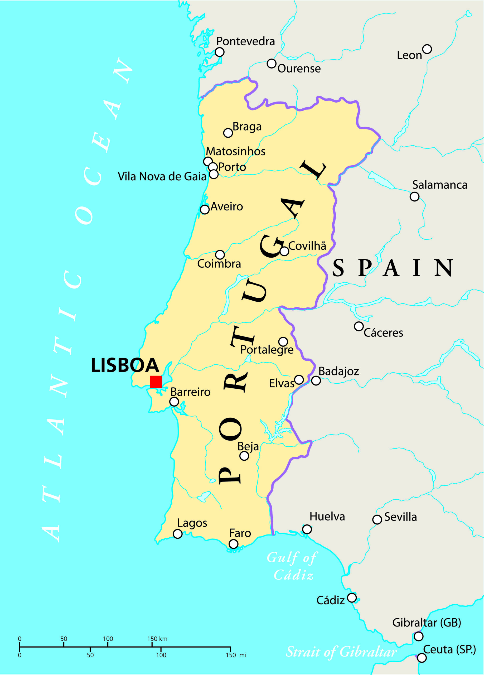 Map of portugal
