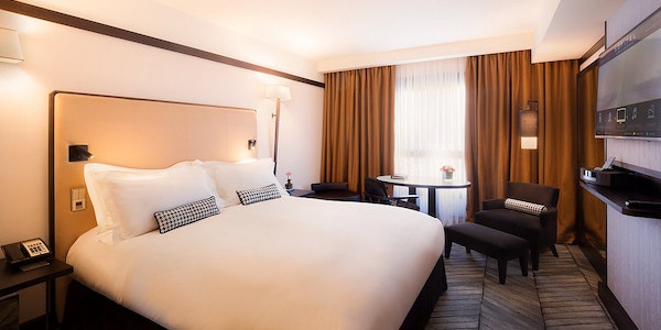 Tourists staying overnight at the luxury Sofitel Lisbon Liberdade Hotel in Lisbon