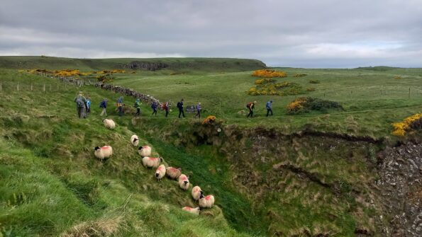 Guided group being led through Ireland's great North to South hiking trail