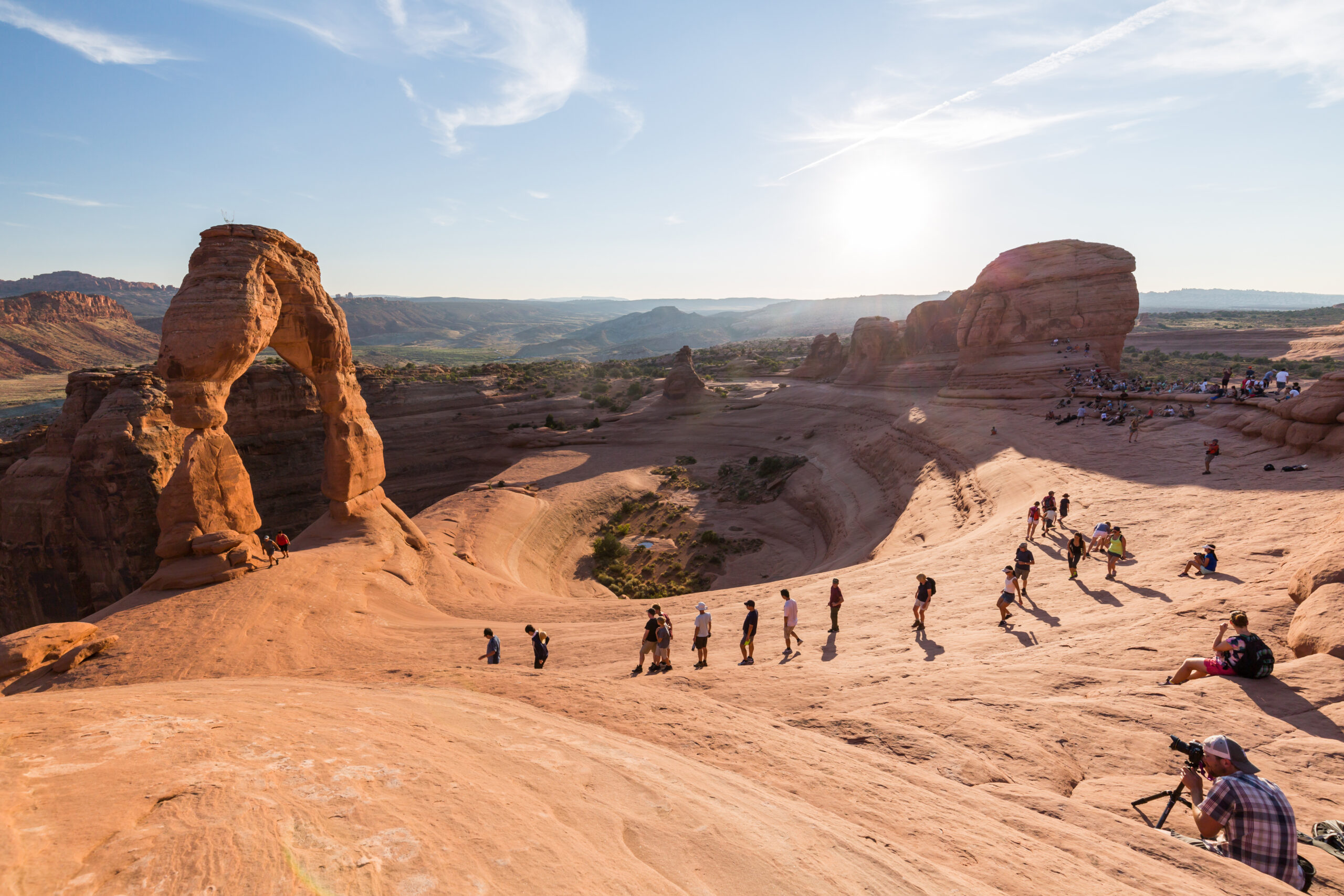 Views of the Delicate Arch in Arches National Park near Moab on August 28 2015. The Delicate Arch is a famous picture motive for photographer