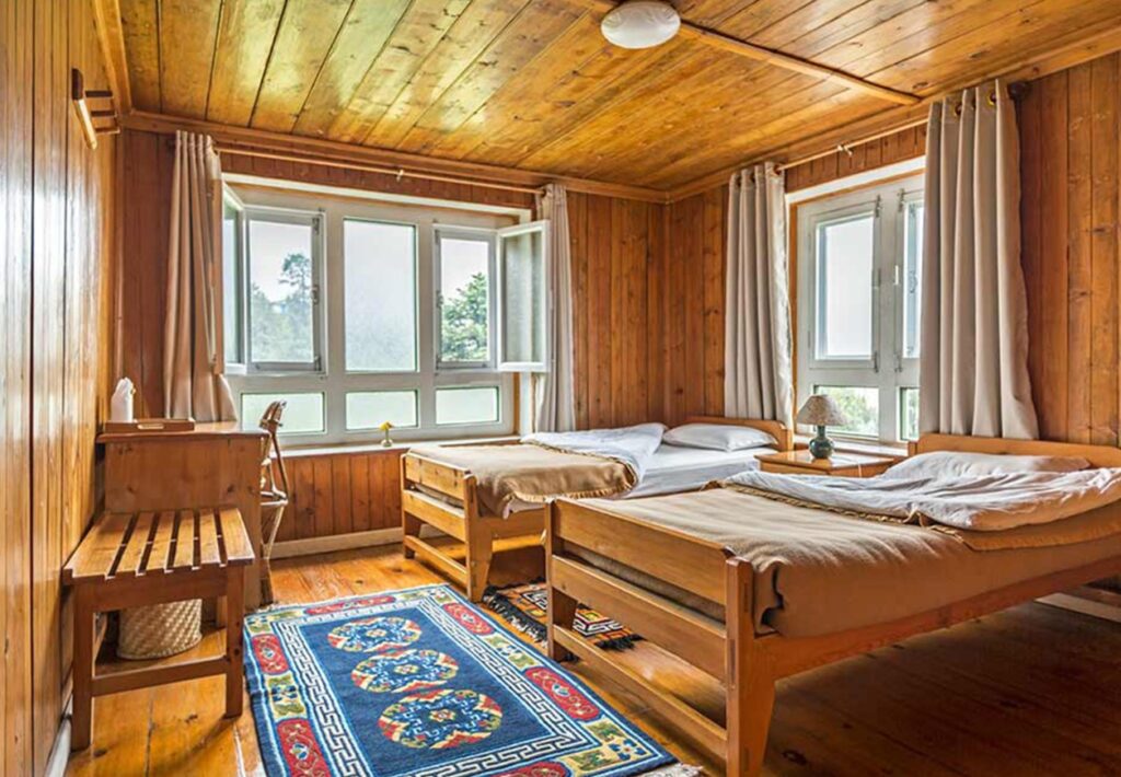 Staying overnight at a summit lodge called Lukla enroute to Everest Base Camp in the Khumbu region in the Himalayas