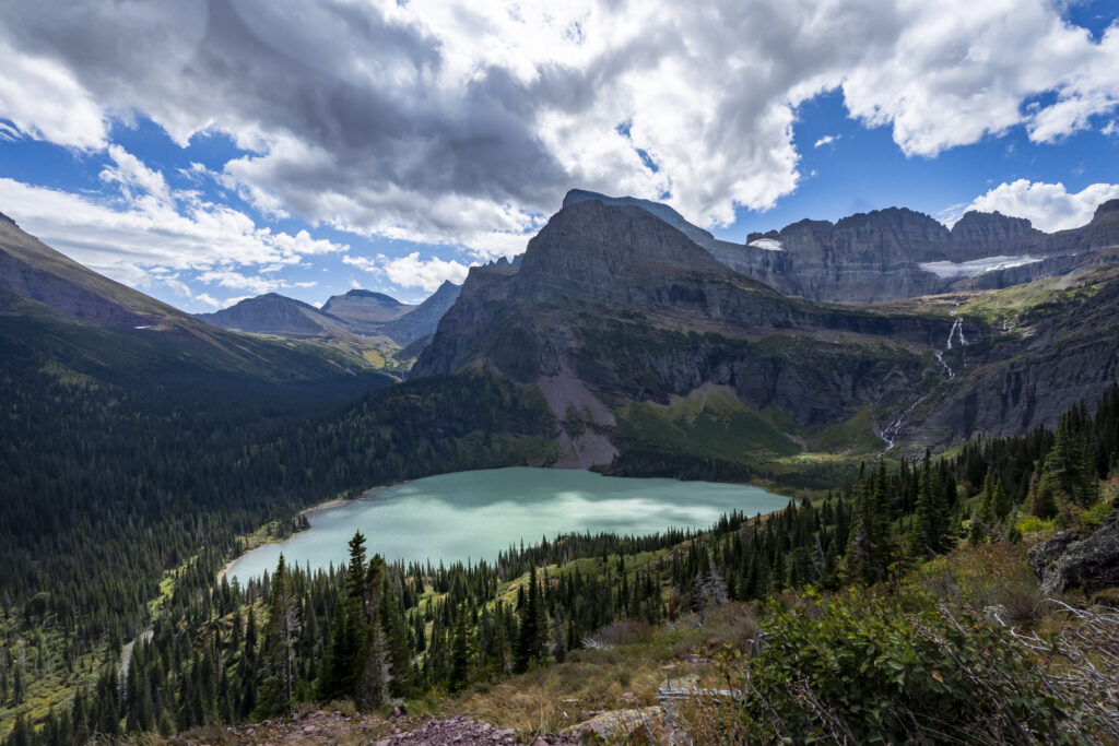 Beautiful view of Grinnell Lake on your Montana Glacier National Park hiking adventure