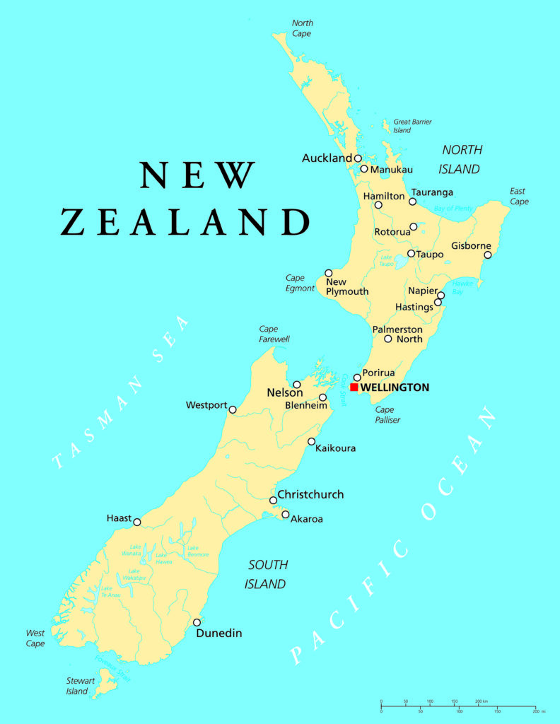 Map of New Zealand