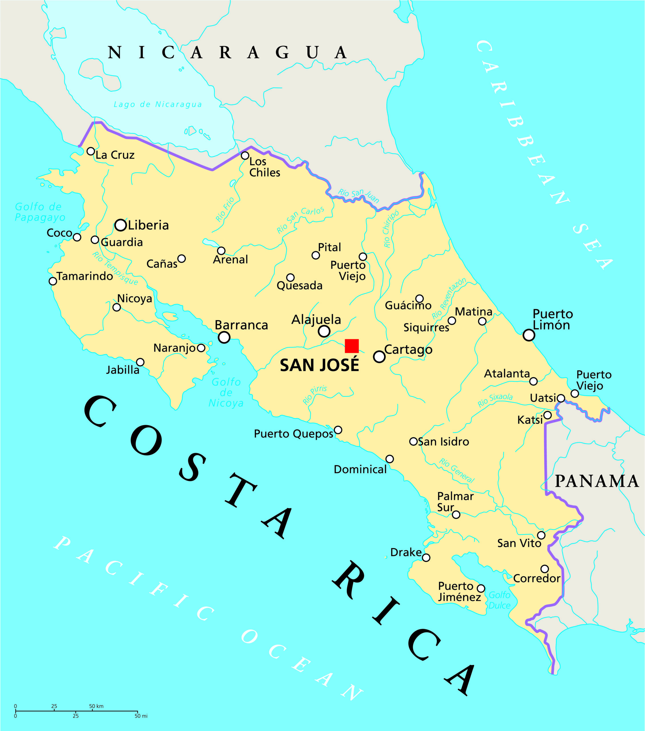 Map of Costa Rica