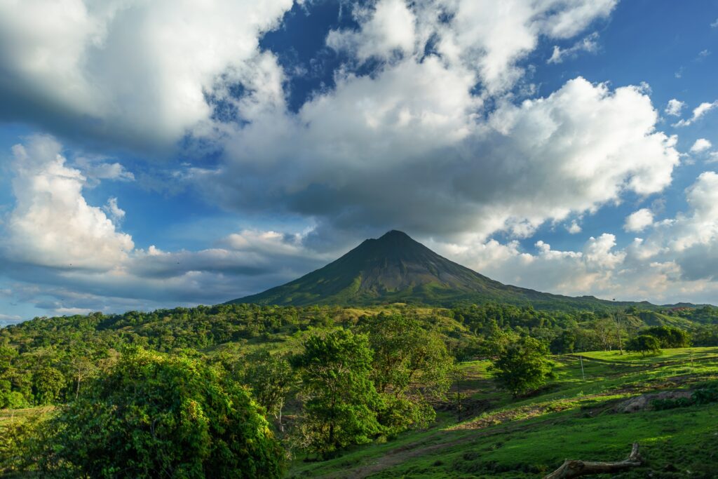 aerial view of Arenal Volcano