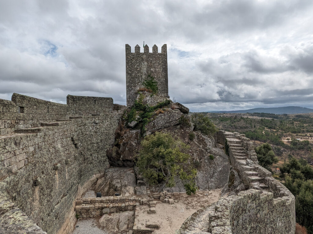 exploring the historical villages and passing Sortelha with its walled fortress in Monsanto, Portugal, in Europe