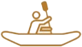 Icon of a person rafting on an Idaho river.