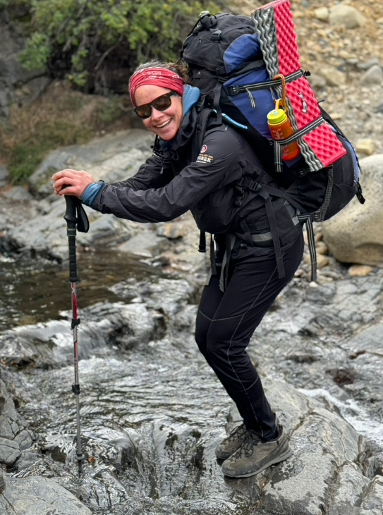 Claudia, hiking assistant guiding for Patagonia trip departure