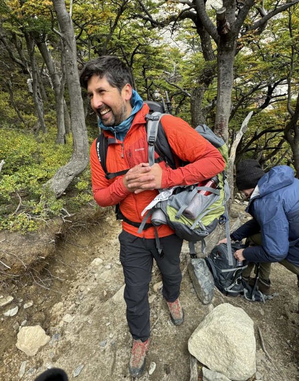 Diane and local guide Andre during her Patagonia travels