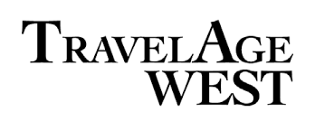 The image displays the text logo "TravelAge West" in bold, serif capital letters on a white background, often associated with prestigious travel awards.