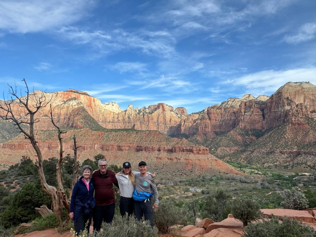 family of four going on a Utah mighty five national park tour 