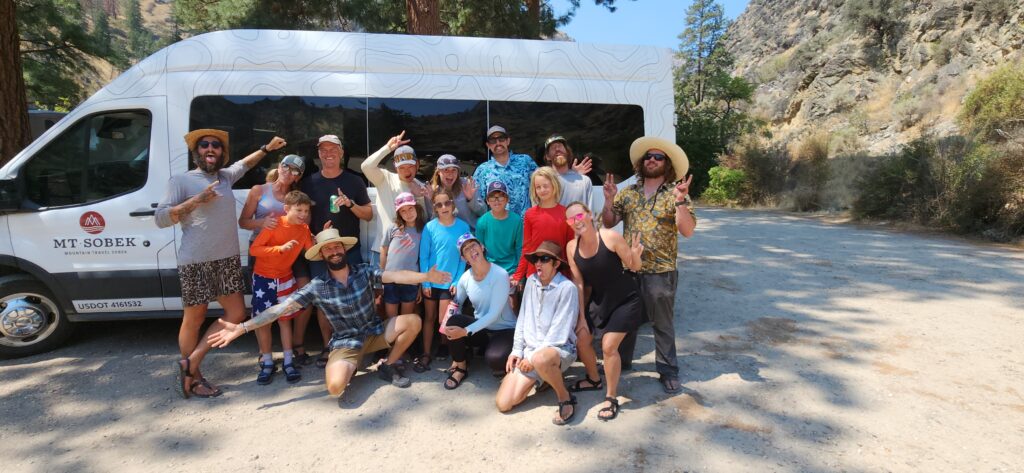 final photo with the rafting guides on day seven of Idaho Middle Fork trip
