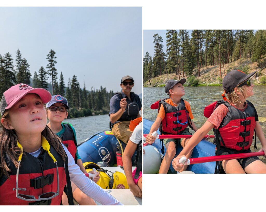 Middle Fork rafting adventure on a paddle boat in the rapids in Idaho