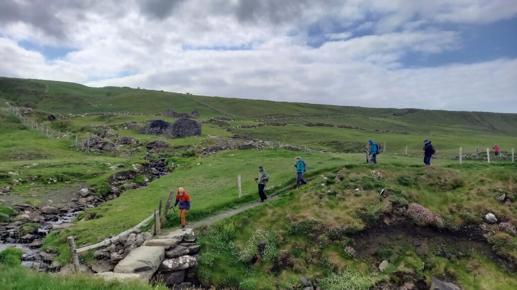 hiking cliffs of moher walk in ireland, europe