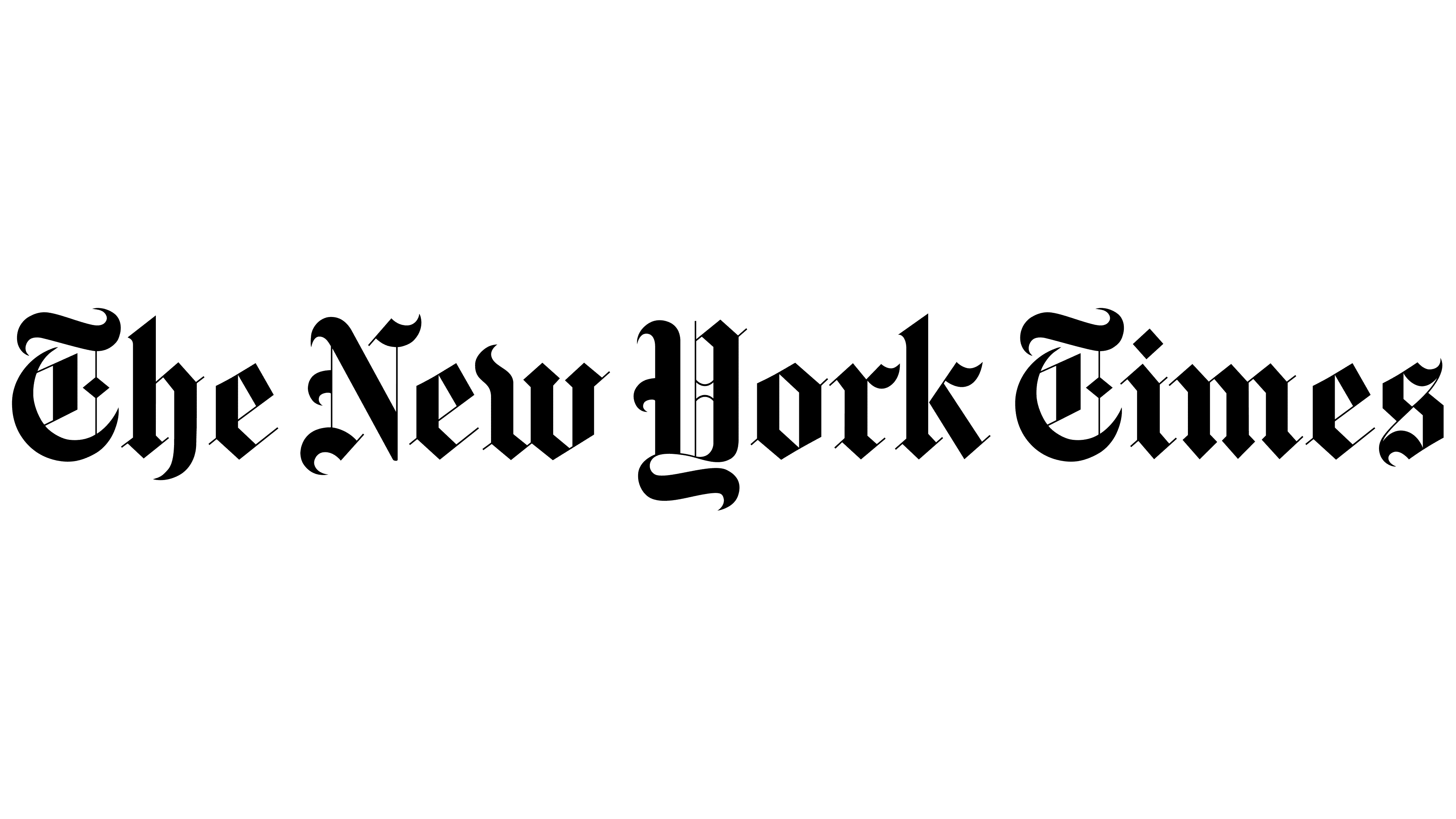 The New York Times logo in blackletter font on a white background, representing a publication renowned for its prestigious awards.