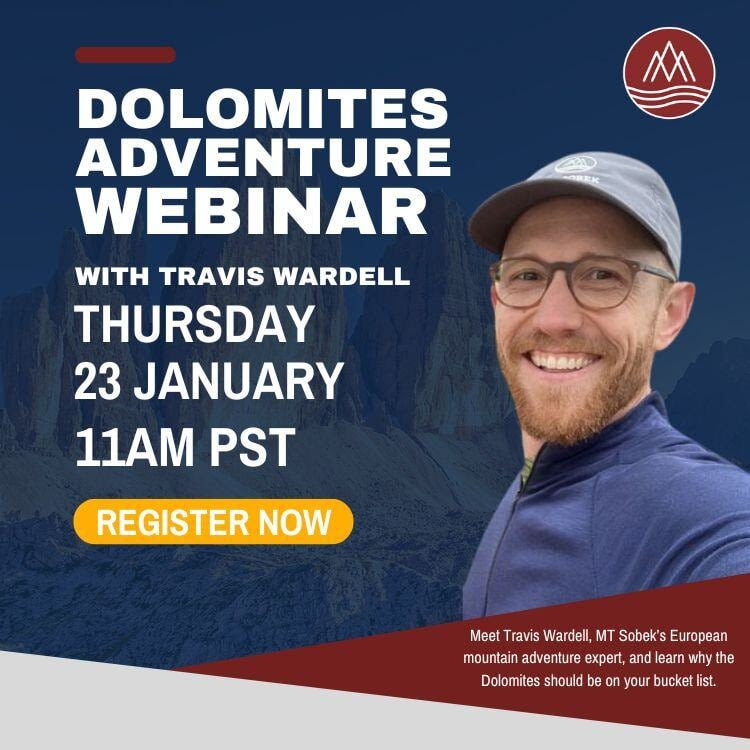 Hiking the Dolomites adventure webinar with expert Travis Wardell