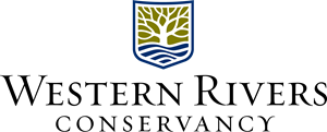 Western Rivers Conservancy logo featuring a stylized tree above wavy lines, symbolizing water and conservation, with the organization name below.