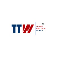 Logo for Travel and Tour World with bold blue letters "TT", red "W", and the words "TRAVEL AND TOUR WORLD" in red to the right, on a white background—perfect for showcasing awards and achievements.