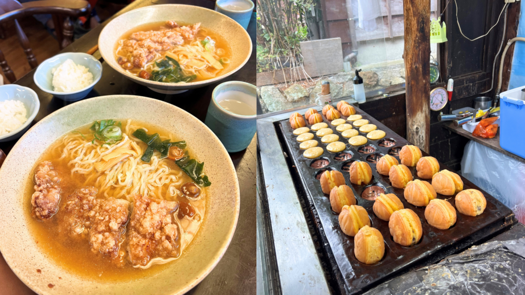 eating seasonal chestnut pastries and ramen in Tokyo Japan