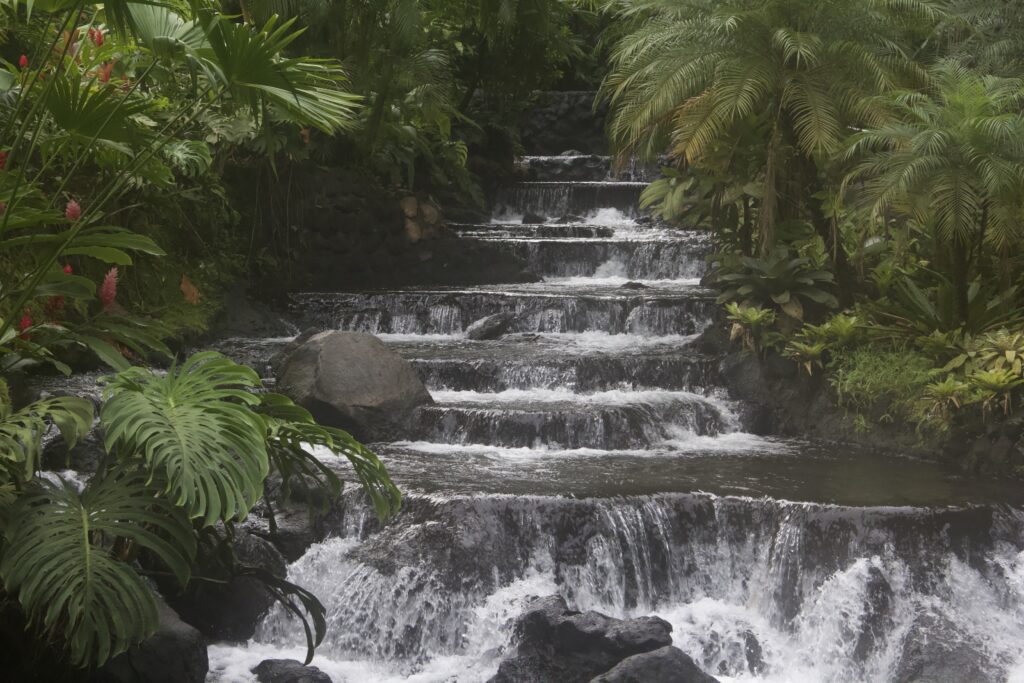 enjoy thermal hot springs heated by the underground volcano in Costa Rica