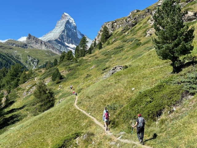 hiking alone on mountain trails on backpacking expedition with MT Sobek