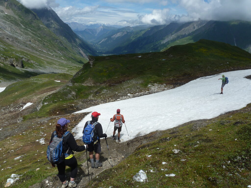 glaciers in Mont Blanc in the Alps